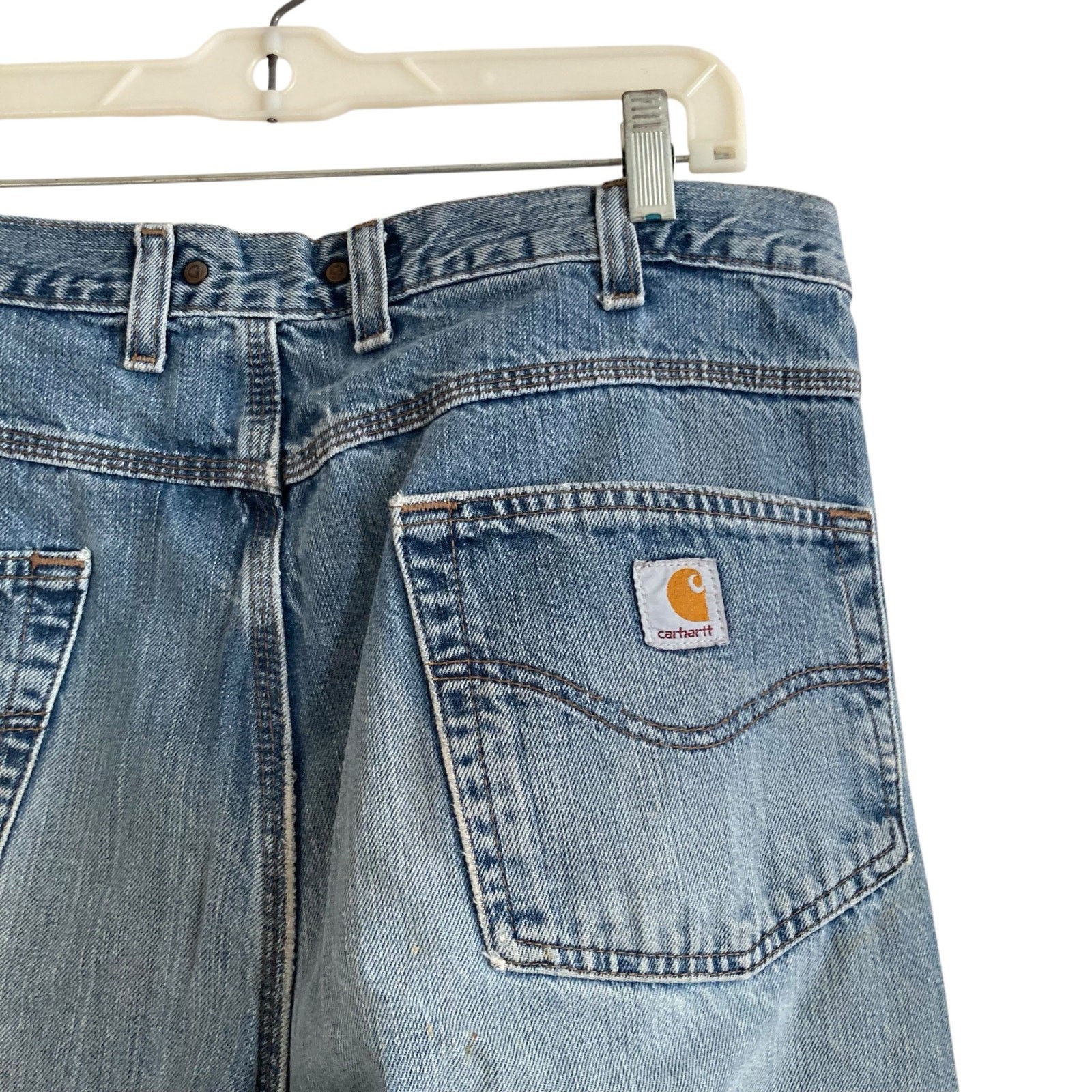 Carhartt Traditional Fit Bootcut Faded Mid Wash Western Gorpcore Jeans Sz 36x34 thumbnail 13