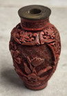   Carved Antique Cinnabar Lacquer Chinese Snuff Bottle  - 2 inches — photo 10