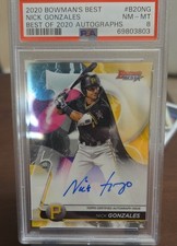 2020 Bowman's Best - PSA 8 Autograph Nick Gonzales #B20-NG (AU, RC)