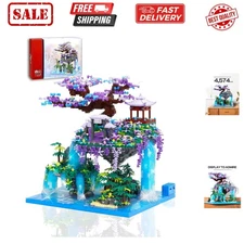 Cherry Blossom Bonsai Tree Set with Lights, Collectible of Japanese Sakura Tr...