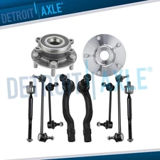 10pc Front Wheel Hub Bearings + Tie Rods + Sway Bars Kit for 2014-2017 Mazda 6