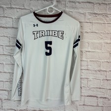 Under Armour Shirt Girls Youth Medium White Tribe 5 Jersey Long Sleeve Athletic