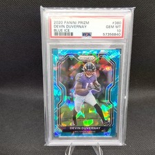 Panini Prizm 2020 Devin Duvernay Blue Ice Rookie #380 PSA 10 Ravens