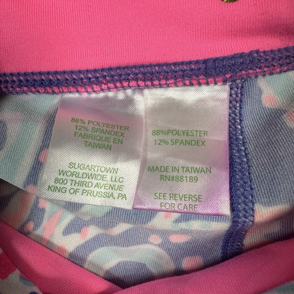 Lilly Pulitzer Luxletic Pants Womens Small Pink Abstract Leggings Athletic Yoga - Image 3 of 4