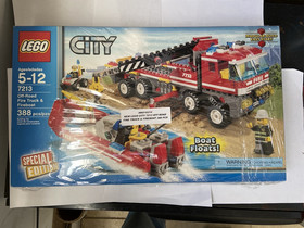 NEW LEGO CITY 7213 OFF-ROAD FIRE TRUCK & FIREBOAT 388 PCS #MO16214