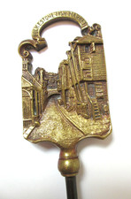 Antique Brass Button Hook Folkestone Fish Market Souvenir