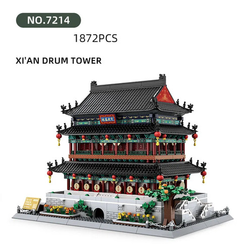 Ancient Architecture Building Block Xi'an Drum Tower Construction Model 1872PCS - Picture 5 of 8