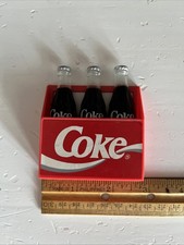 Vintage 1993 Plastic Coca-Cola 3-Pack Refrigerator Magnets 3 Bottles in Carrier