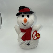 TY Beanie Baby - SNOWBALL the Snowman 4th Gen Swig Tag  7.5 inch 