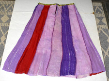 Vintage Skirt Size S/M 90s Layered Lavender Red Drawstring Waist Handmade Nepal