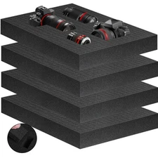 4Pcs Polyurethane Foam Inserts 16x12x2 Inch Pick and Pluck Foam Padding Sheets