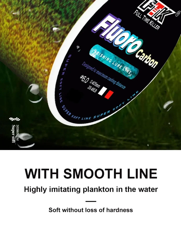 FTK 300/500m Invisible Fishing Line Speckle Fluorocarbon Coating Line for Trophy - Image 4 of 4