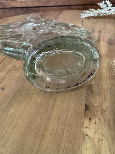 Bottiglia di vetro trasparente vintage viso sole vaso bocciolo mod celeste bottiglia profonda 7" - Foto 6 di 9