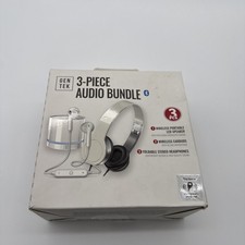 Gen Tek 3-Piece Audio Bundle Wireless Speaker Earbuds Foldable Headphones Gift