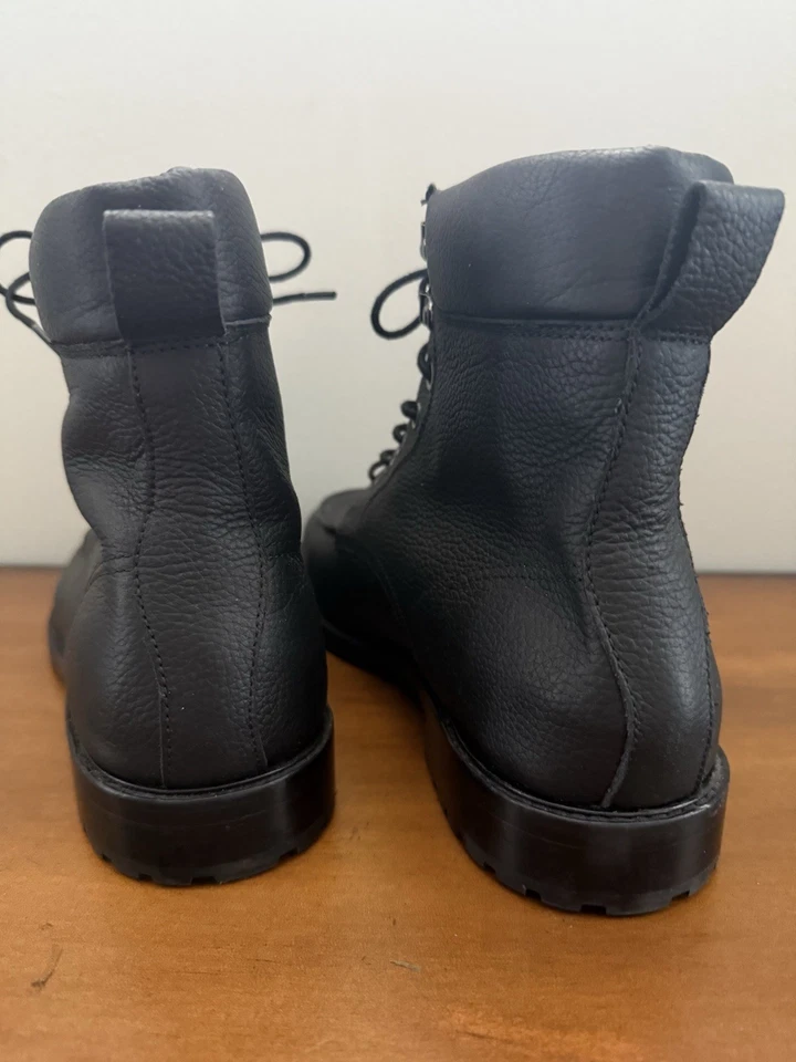 Botas de tornozelo masculinas Gordon Rush Owen EUA 7 botas Chukka couro preto avental biqueira em excelente estado usado - Imagem 4 de 4