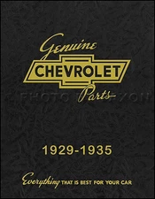 Chevrolet Master Parts Book 1933 1934 1935 Chevy Illustrations and Numbers