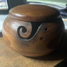 Wooden Yarn Bowl Knit and Crochet Storage Container