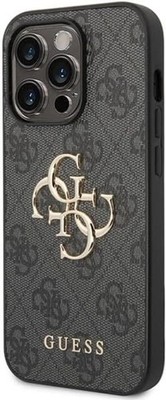 Guess iPhone 15 Pro Hülle Case Cover 4G Big Metal Logo Collection Grey