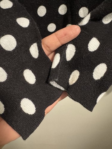 MICHAEL Michael Kors Negro Blanco Estampado de Lunares Cuello Redondo Pullover Top Suéter S - Imagen 5 de 10