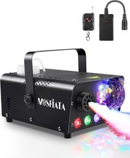 MOSFiATA Fog Machine With Disco Light 600W Smoke Machine RGB LED Lights Remote