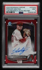 2025 Bowman Chrome Prospect Red Refractor 3/5 Spencer Giesting PSA 9 Auto 0o5t
