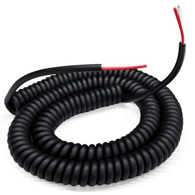 Coil Cord, 2 Conductor Wire, 18AWG/2, Retractable Spring Coiled Extension Cor...