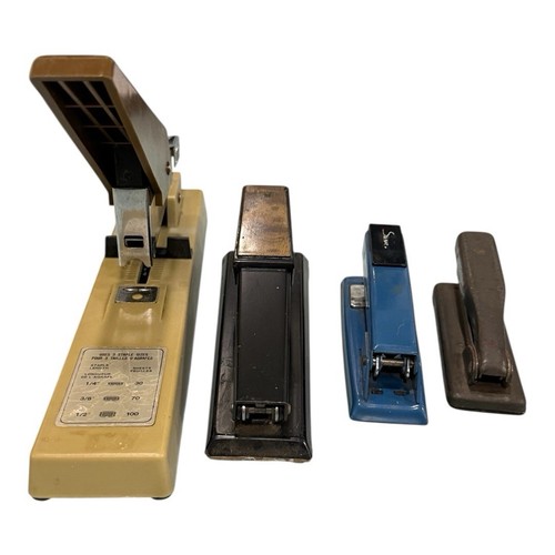 Vintage Staplers Lot of 4 Swingline Bates Rotex USA Made Retro Office Staplers - Picture 10 of 14