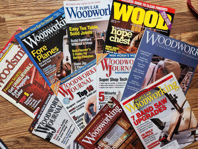 Mixed lot of 10 woodworking magazines Popular Woodworking, Woodwork, WOOD