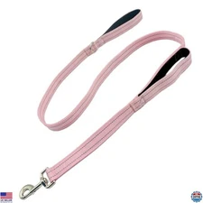 Dual Padded Handle Standard Dog Leashes with Reflective Stitching,360° Rotatable