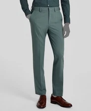 Hugo Boss Men's Green Modern-Fit Solid Suit Separate Pants Size 38R.
