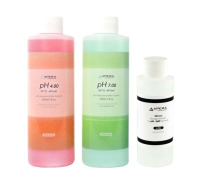 Apera 8oz pH Calibration Buffer Solution Kit (pH4.00 & 7.00), 4oz 3M KCLsolution