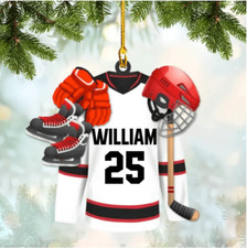 Hockey Essentials - Personalized Christmas Ornament