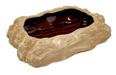 Vintage Ceramic Wood Log Shallow Planter Bowl Dish Driftwood Succulent Cactus 8''