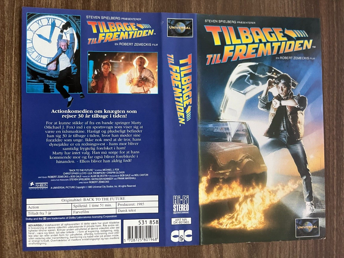 Vintage Back to the Future Michael Fox VHS Cover Only - Danish