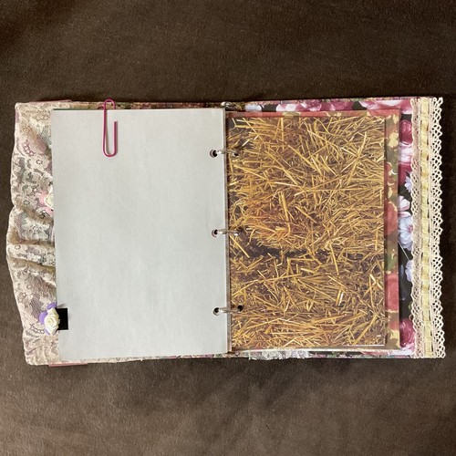 Handmade altered vintage binder journal 9” x 6.5” garden floral romance - Imagen 15 de 23
