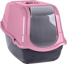 Hooded Pet Toilet Litter Tray Gray Pink Blue For Cats Dogs Rabbits and More