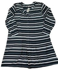 LOFT ~Woman Size XLP Petite~ Black/White Button Front Long Sleeve Dress NWT$89.5