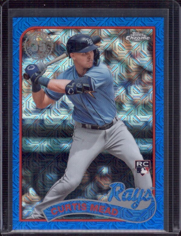 CURTIS MEAD 2024 Topps Series 1 1989 Silver Pack #53 Blue Refractor RC #057/150