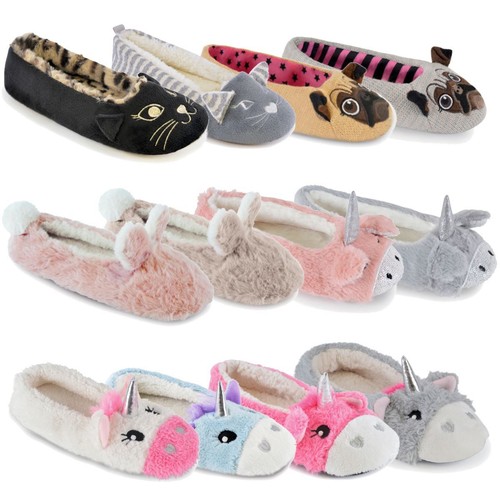 Womens Ladies Ballerina Slippers Ballet 