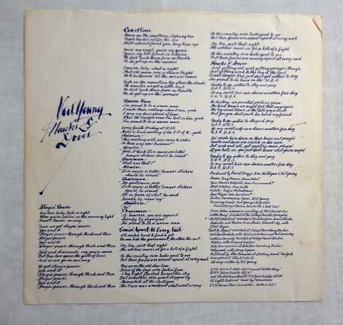 Neil Young Hawks & Doves 1980 HS-2297 Stew Romaine Sterling Winchester Press VG+ - Picture 18 of 23
