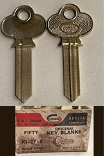(2) Lot Vintage CORBIN Key Blanks Made In USA X1-27-6 Uncut Nickel Silver