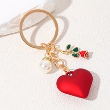 1pc Cute Heart Rose Flower Keychain Couples Gift Key Chain Ring Bag Backpack