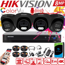 Image of 8MP Hikvision 4K COLORVU Audio CCTV Outdoor KIT CAMERA SYSTEM DVR + 1TB HDD Kit