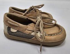 Sperry Top Sider Boys Girls Brown Leather Boat Shoes 4 M Toddler/Baby