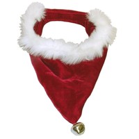 Christmas Bandana For Dogs Puppies Adorable Red Velvet With Bell White Fur Christmas Bandana For Dogs Puppies Adorable Red Velvet With Bell White Fur