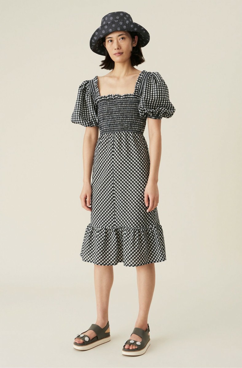 ワンピース GANNI Seersucker Check Dress Ganni + Seersucker Check Dress