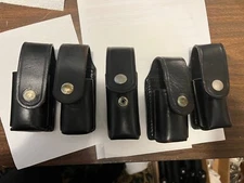 Dutyman 3611 Plain Black Leather 2 Oz OC Mace Pepper Spray Holder