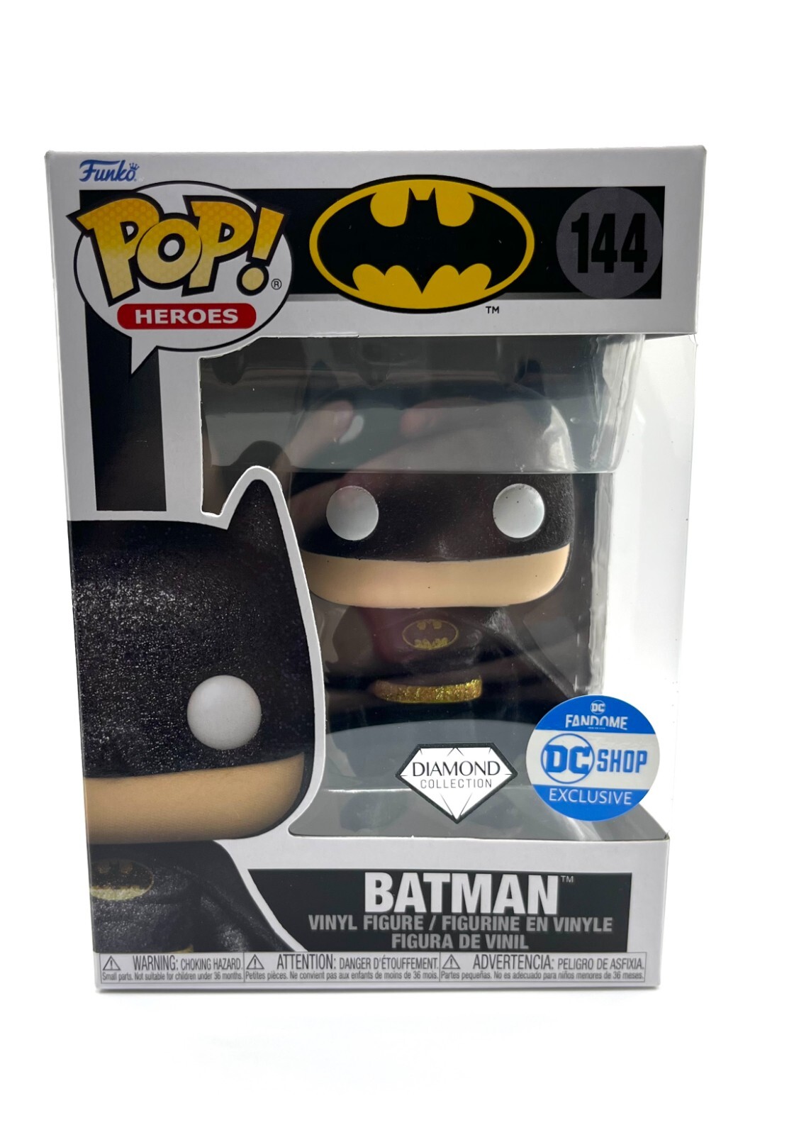 En Oferta Funko Pop! Dc Heroes Batman #144 Diamond Collection Dc Shop Excl + Protector!