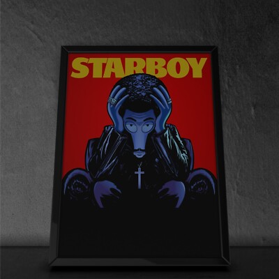 American Dad Poster, Starboy, Weeknd, Keilrahmen, Canvas, Leinwandbild + Sticker
