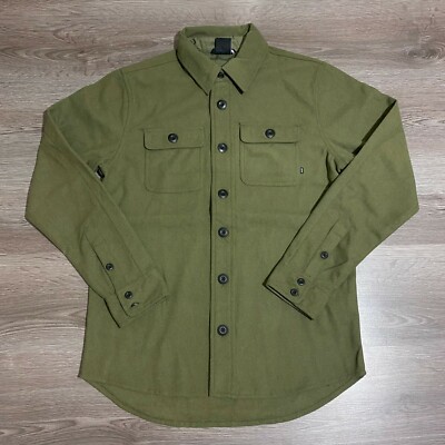 NIKE SB HOLGATE SHIRT MENS OLIVE SKATE WINTERIZED WOOL TOP SIZE S